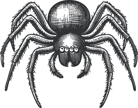 Detailed Vintage Illustration of a Spider with Intricate Textures vector