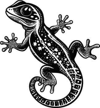 Detailed Illustration of a Lizard with a Starry Design in Style vector