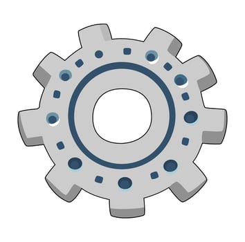 Cartoon Iron Old Gear Digital Vectors Illustration