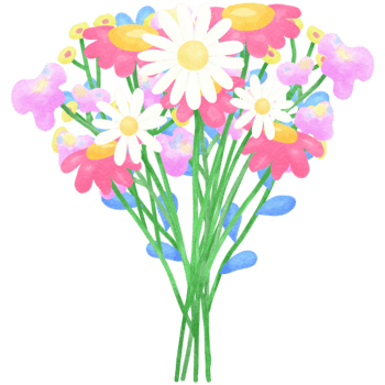 a bunch of flowers on a transparent background png