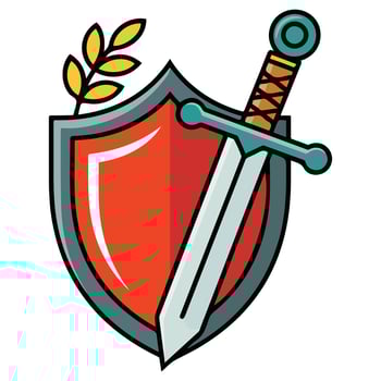 Sword and shield isolated illustration vector