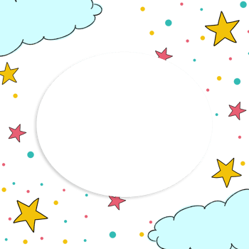 A cartoon stars and clouds for kids on a Transparent background png