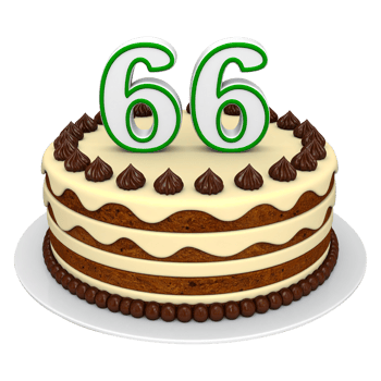 Birthday Cake with 66 Candles png