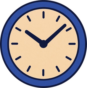 A clock icon with a blue circle png