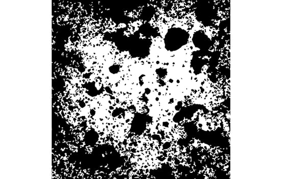 Black Ink Spill or Corrosion Stain Pattern on White vector