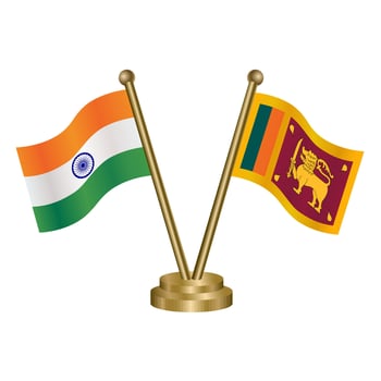 India and Sri Lanka table flag relation. vector