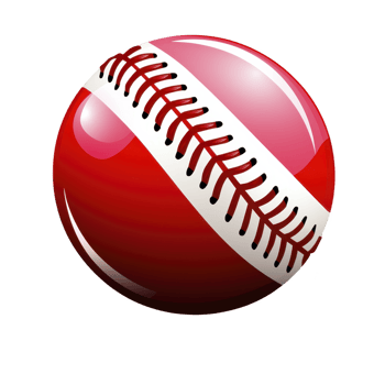A shiny red baseball with white stitching, reflecting light, creates vibrant and dynamic appearance. glossy surface and detailed stitching add realistic touch to image png