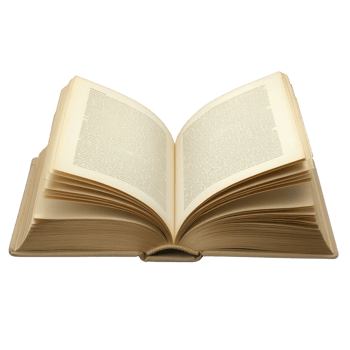 open book with visible text on its pages, showcasing classic and timeless design. book pages are slightly yellowed, suggesting age and wisdom, inviting readers to explore its contents png