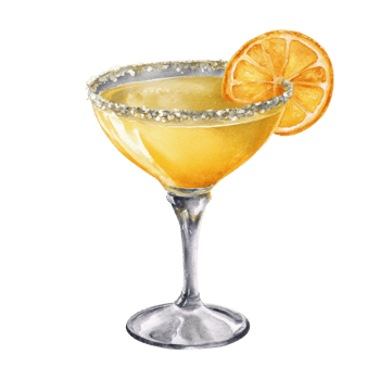 Orange margarita cocktail illustration png
