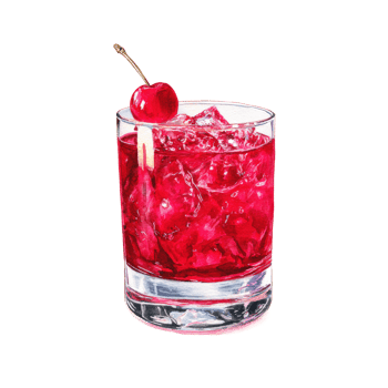 A red drink with cherries on top png