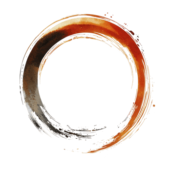 vibrant, artistic circle with gradient of warm colors, symbolizing balance and harmony. brushstroke style adds dynamic and creative touch, evoking sense of movement and fluidity png