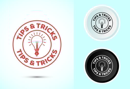 Quick tips icon, Tips and tricks sign symbol in color black and white vector