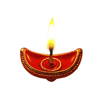 beautifully crafted red clay oil lamp with bright flame, often used in traditional celebrations and religious rituals, symbolizing light and warmth png