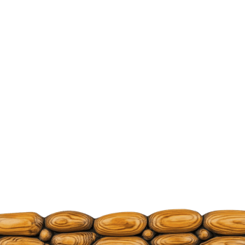 seamless wooden log border with natural texture, perfect for rustic designs. logs are arranged horizontally, showcasing their grain and knots, adding warmth and charm to any project png