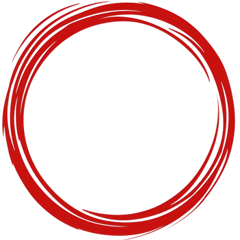 red circular brushstroke design creates bold and dynamic visual, often symbolizing unity and continuity. vibrant red color adds energy and focus to minimalist composition png