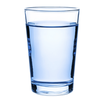 clear glass filled with refreshing water stands against plain background, highlighting its simplicity and purity. glass is transparent, showcasing clarity of water within png