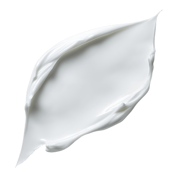 smooth, creamy white lotion or cream is spread in artistic, leaf like shape on clean surface, showcasing its texture and consistency png