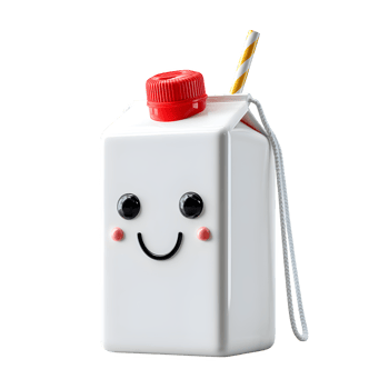 A milk carton with a smiley face on it png