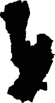 Akatsi South Ghana silhouette map vector