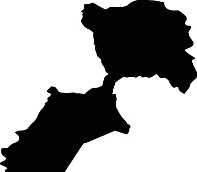 Al Midhnab Saudi Arabia silhouette map vector