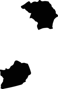 Awutu Senya East Ghana silhouette map vector