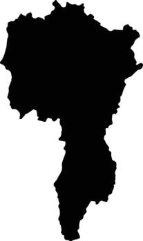 Bangli Indonesia silhouette map vector
