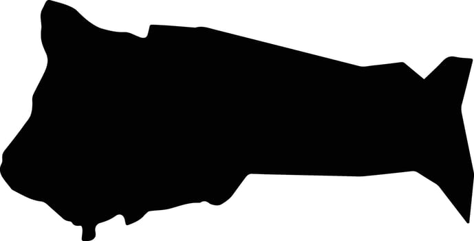Barre St Joseph Saint Lucia silhouette map vector