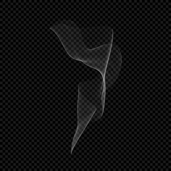 Smoke . White isolated cigarette vapor. Steam transparent effect. eps illustration on black background vector