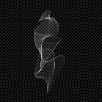 Smoke . White isolated cigarette vapor. Steam transparent effect. fume eps illustration on black background vector