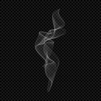 Smoke . White isolated cigarette vapor. Steam transparent effect. Vapour on black background. eps illustration vector