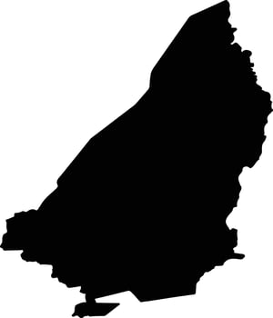 Binga Zimbabwe silhouette map vector