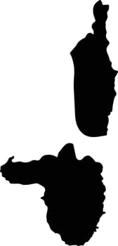 Champhai India silhouette map vector