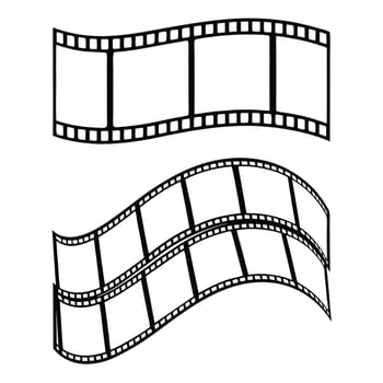 Curving Film Strips A Classic Cinema Graphic Design vector