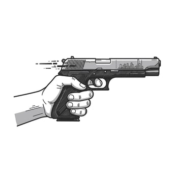 Hand holding a gun logo design vector
