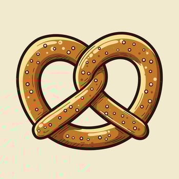 Pretzel logo design on a beige background vector