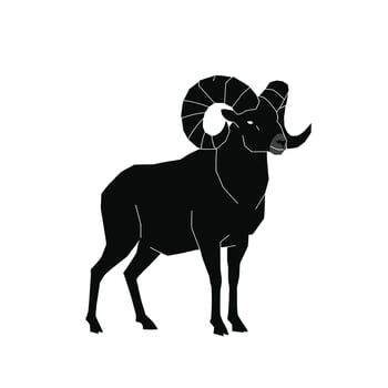 Black ram logo design on a white background vector