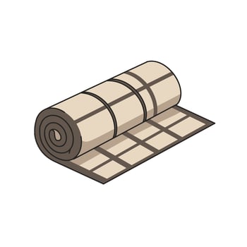 Rolled up carpet logo design on a white background vector