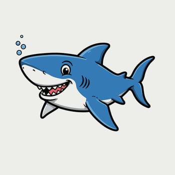 Cartoon shark logo design vector