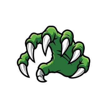 Green claw hand logo design vector