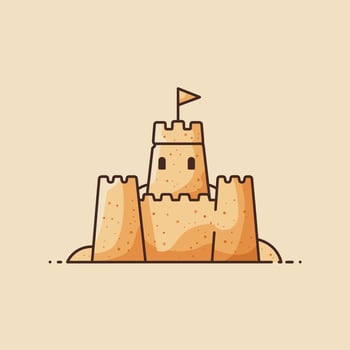 Sand castle logo design vector