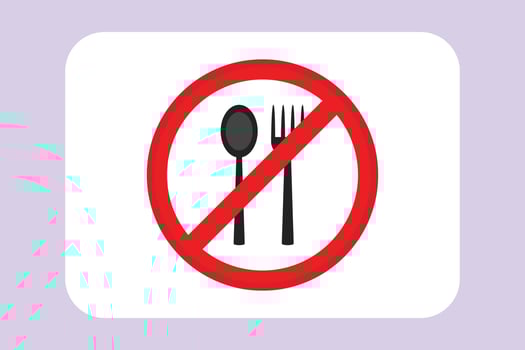 Icon prohibited from eating on a plane. Icons plane Concept. Colored flat illustration isolated vector