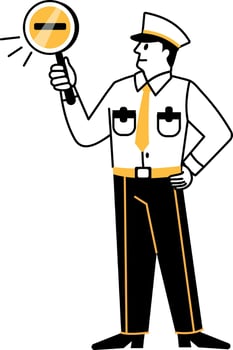 A hand drawn illustration of traffic officer vector