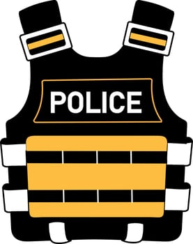 A hand drawn illustration of a police vest vector