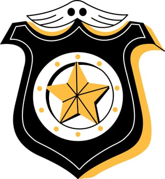 A hand draw illustration of officer badge vector