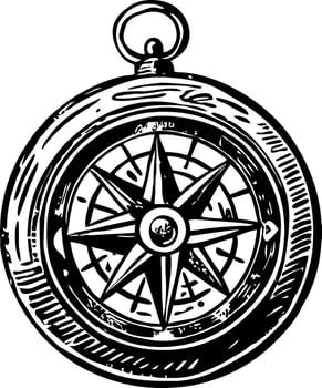 Classic compass illustration in vintage style vector