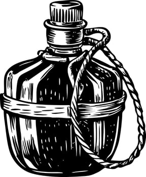 Water canteen illustration in vintage style vector