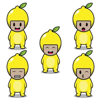 Lemon Fruit Emoji vector