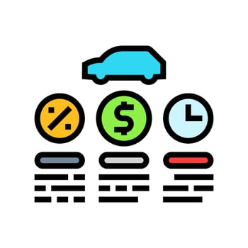 finance options car dealership color icon illustration vector