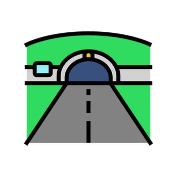 tunnel highway road color icon illustration vector