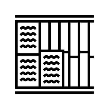 insulation installation frame house line icon illustration vector